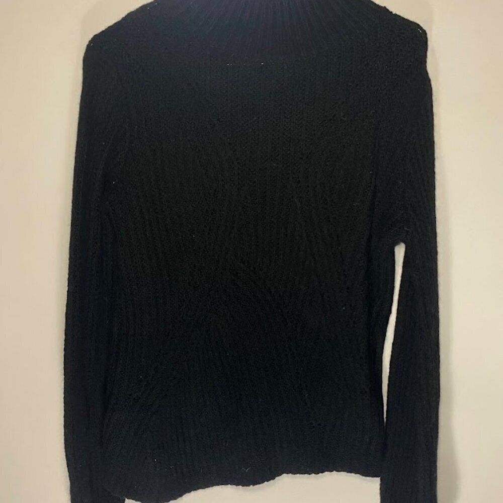 Lucky Brand Black Mock Neck Wool Blend Sweater